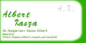 albert kasza business card
